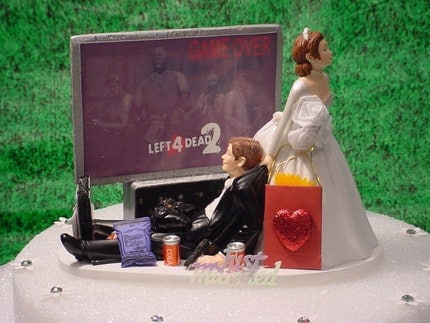 Video Game Lover Junkie Custom Made Unique Customized Wedding Cake 