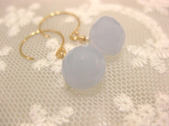 bubblegum (blue) chalcedony gemstone earrings