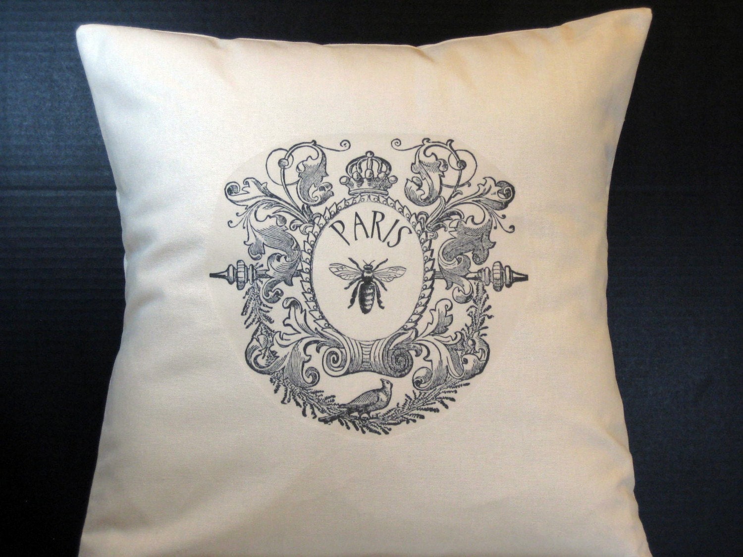 Bee in Paris Pillow Cover by Word Garden