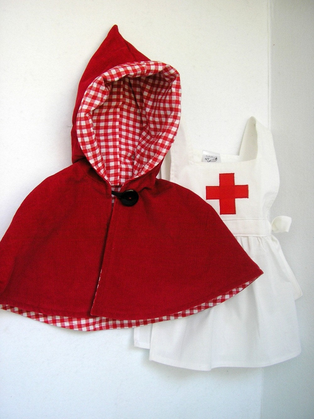 Red Cross Nurse  Pinafore and Cape Set -1T, 2T, 3T, 4T