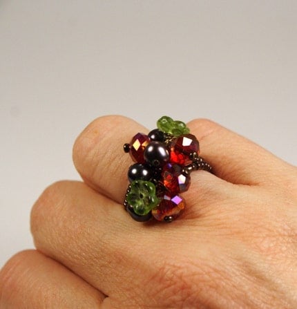 Holly and the Ivy Floral Posy Beaded Ring