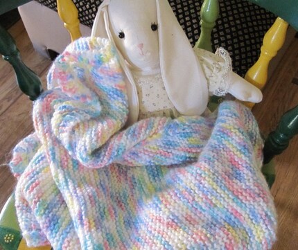 knit baby blanket (multi-colored)