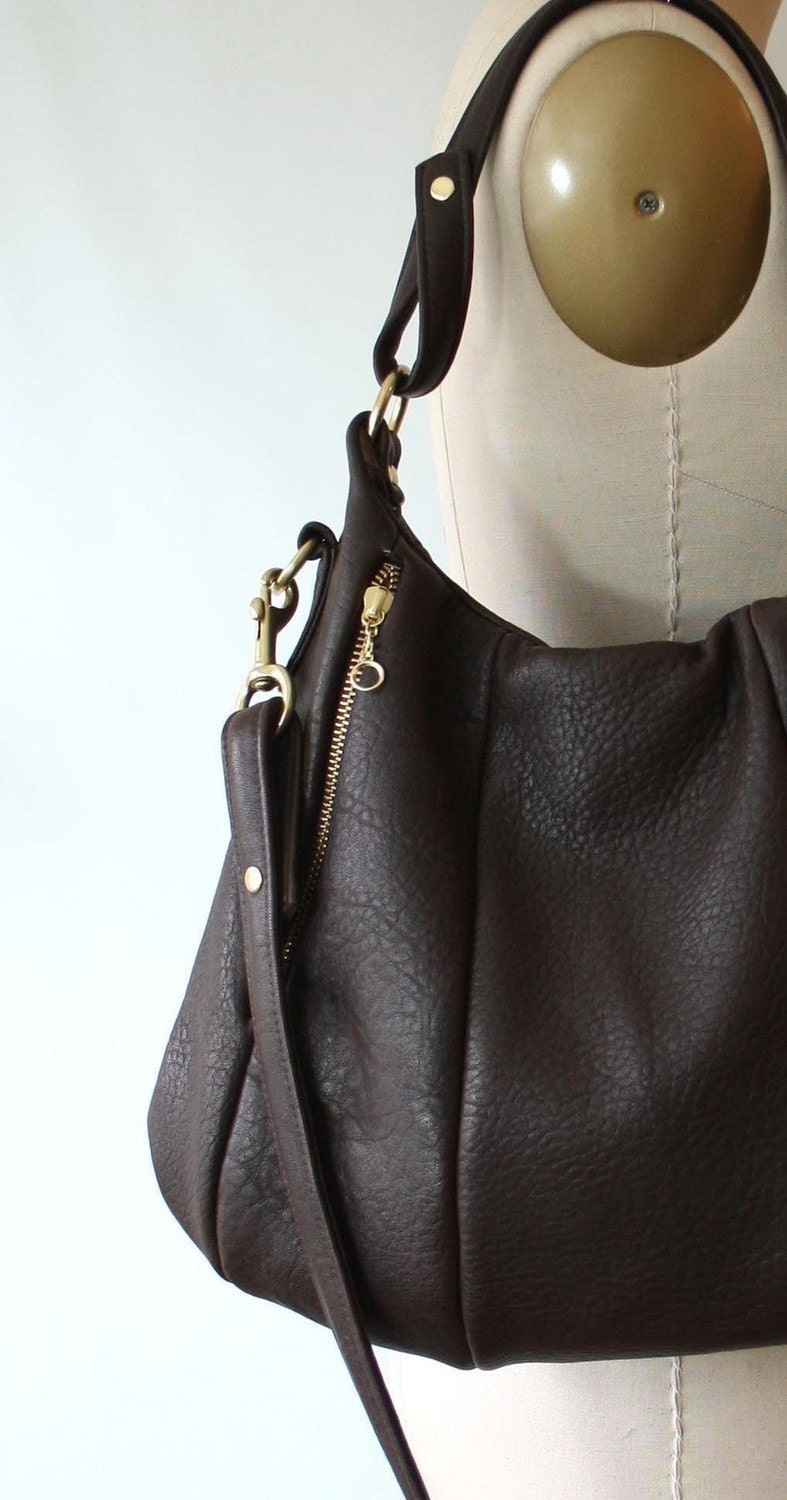 OPELLE Lotus Bag - Pebbled Elkskin Leather in Rich Chocolate - Made to Order