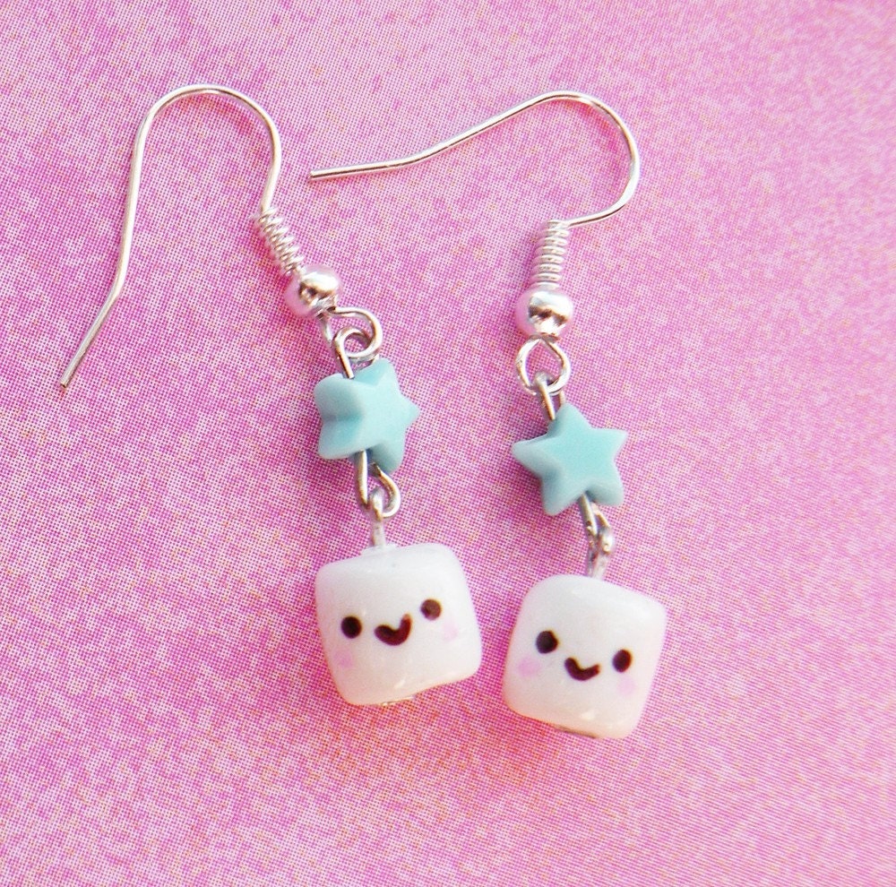 Chocolate Smiley Marshmallow Earrings