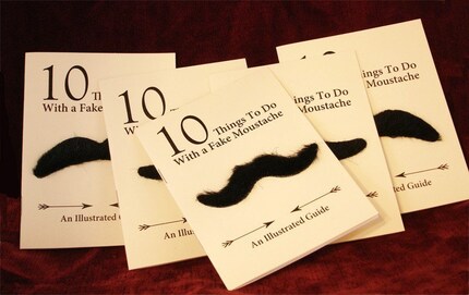 Five Copies of 10 Things to Do with a Fake Mustache (An Illustrated Guide)
