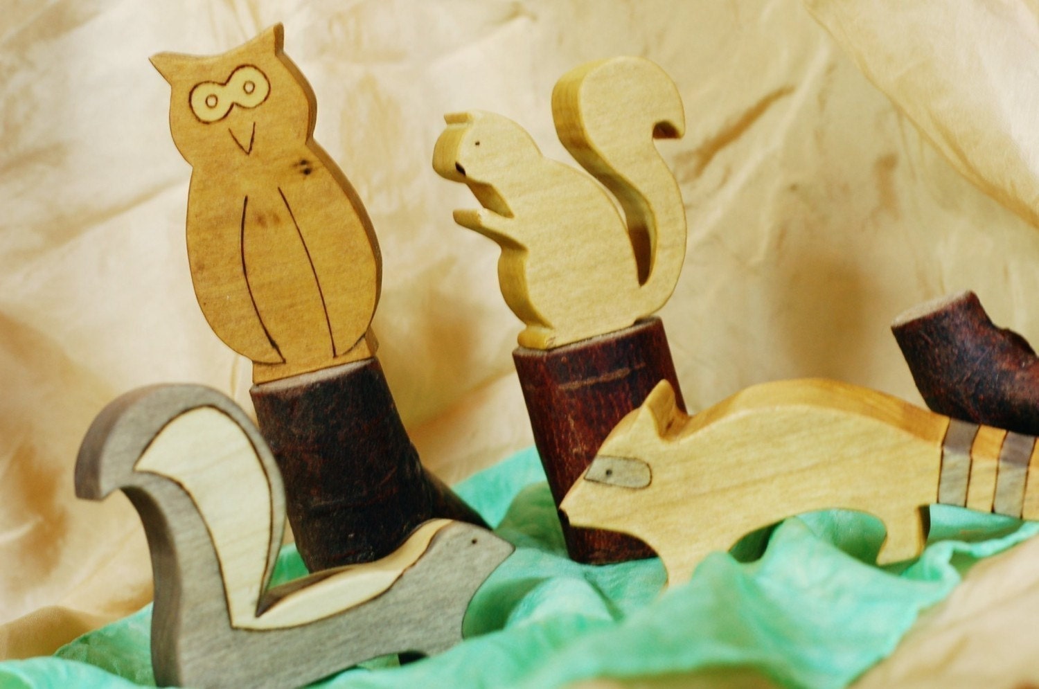 Wood toy animals - Woodland set of 4