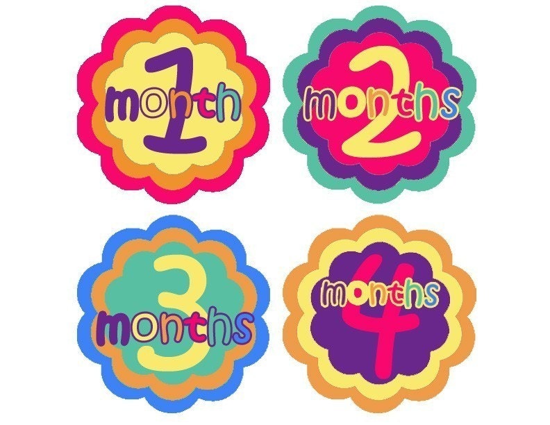 Monthly Onesie Stickers Rainbow Brights-Original