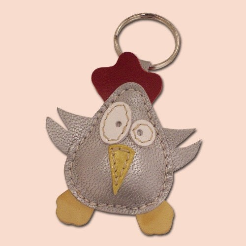 Disco Chick Leather Keychain