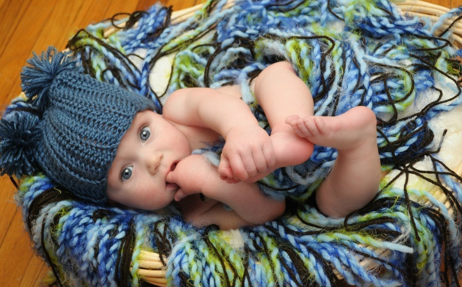 Hand Crocheted Newborn Hat--0-3 months