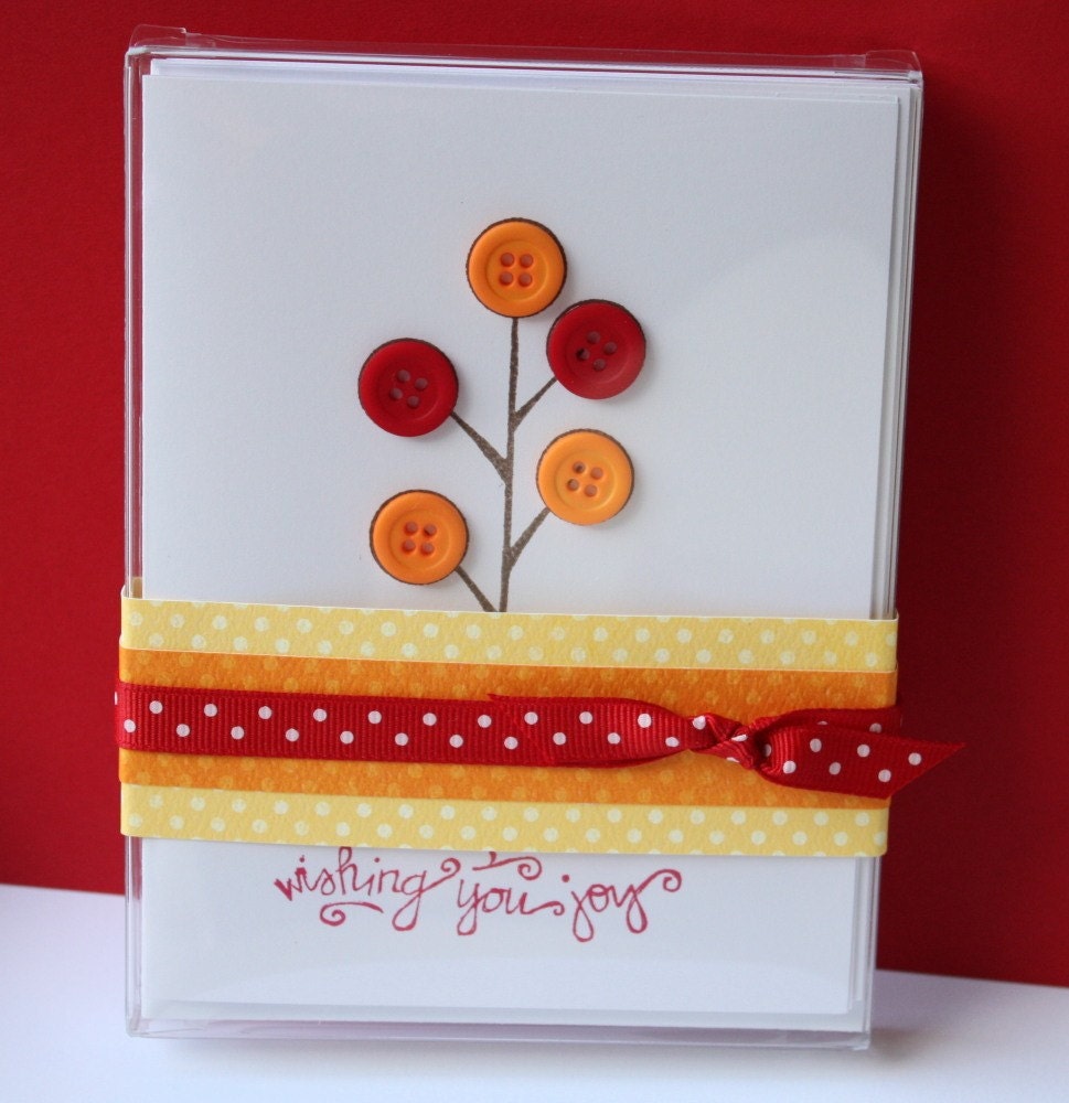 Button Tree Cards - Set of Four - All Occasion