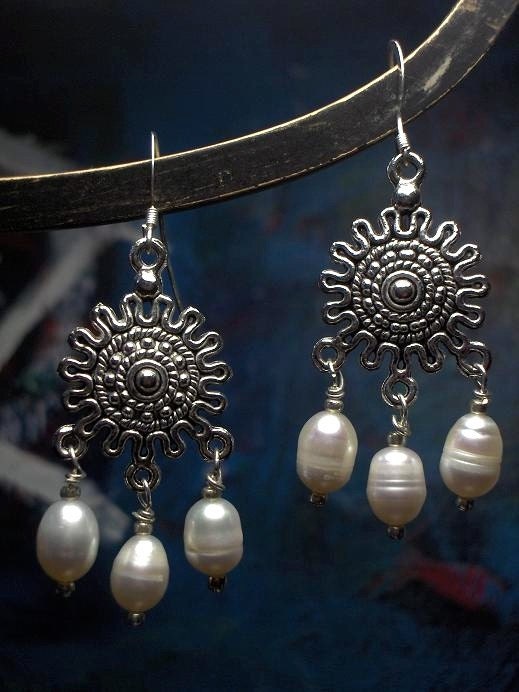 Aztec Pearl Earrings