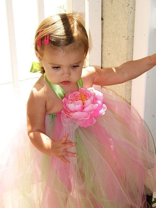 This TuTu Cute Baby original design on Etsy features a pink and green soft