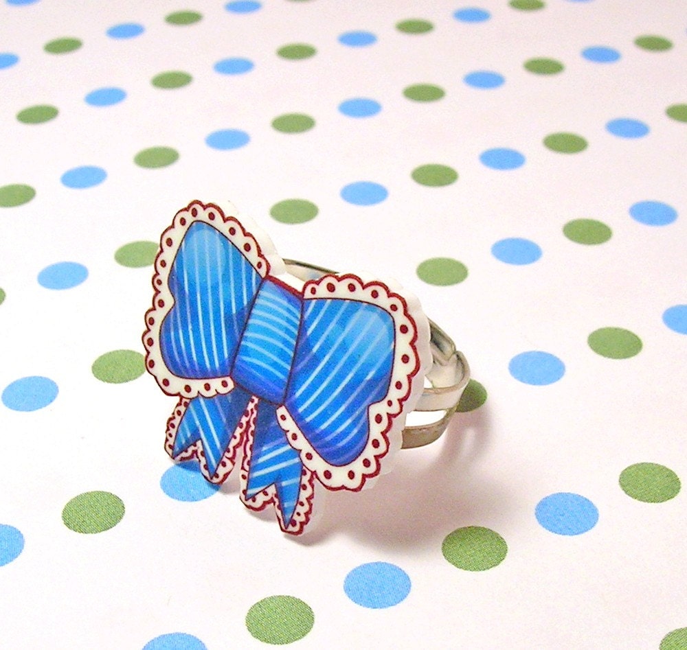 Lovely Blue Bow Ring