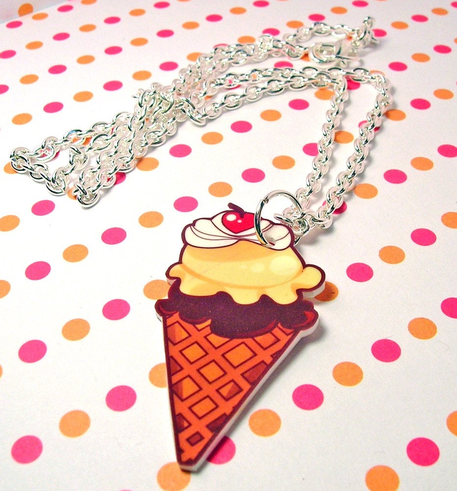 Ice Cream Cone Necklace 17 inches