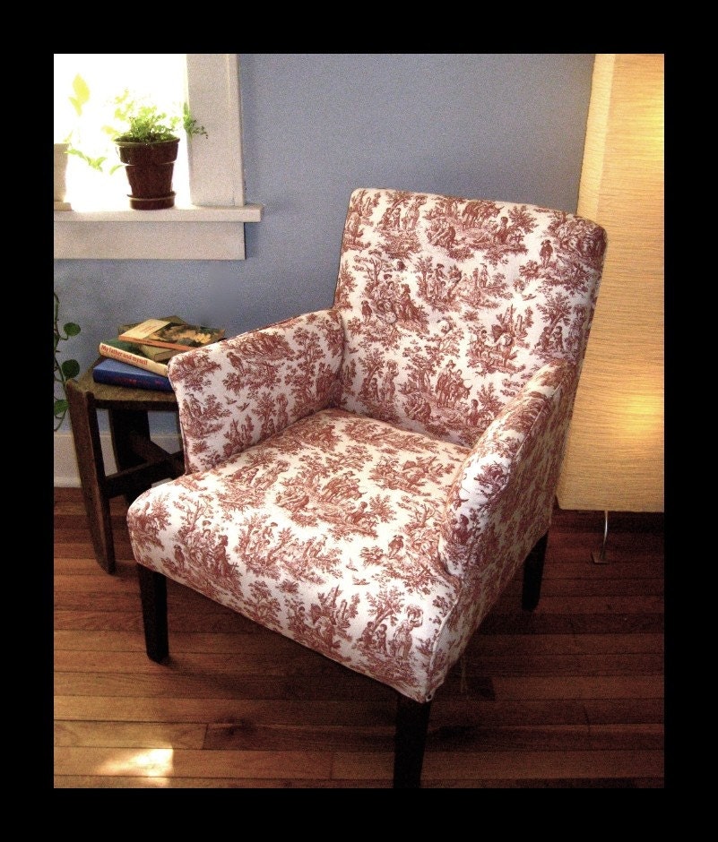 red toile chair
