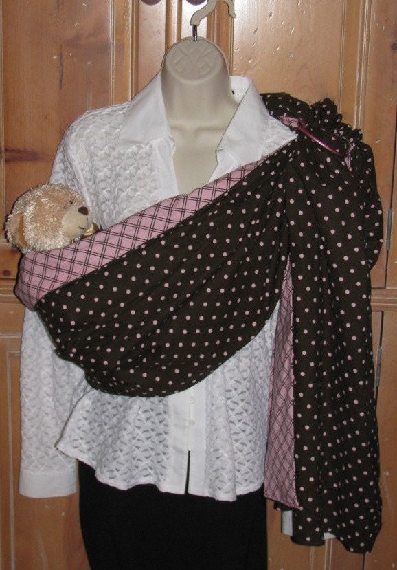 Pink and Brown Dots Ring Sling All Sizes