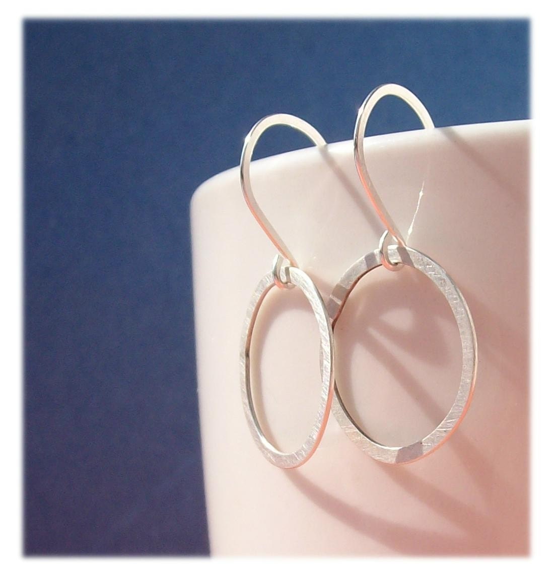 brushed, circle, earring, earrings, free shipping, hoop, jewelry, metal, metalwork, pawandclawdesigns, round, small, sterling silver, team wist