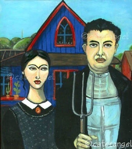 Etsy caterangel Mexican Gothic Frida Kahlo Diego Rivera GICLEE 
