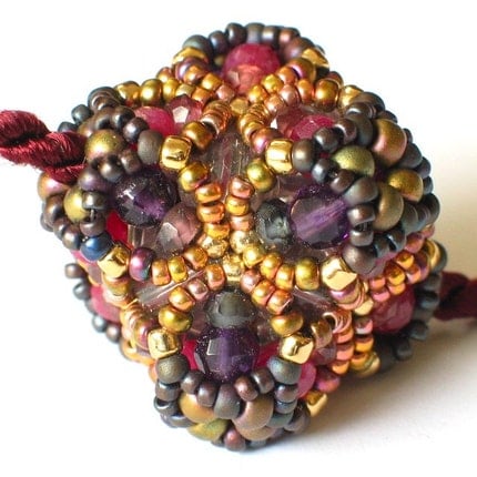 SALE -- Star Cluster Beaded Bead Pendant -- Ruby Spinel Amethyst Garnet Gemstones