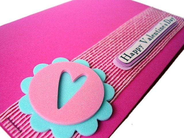 handmade cards for valentines day. Love in Pink Happy Valentine's Day Handmade Card Code : VDay04