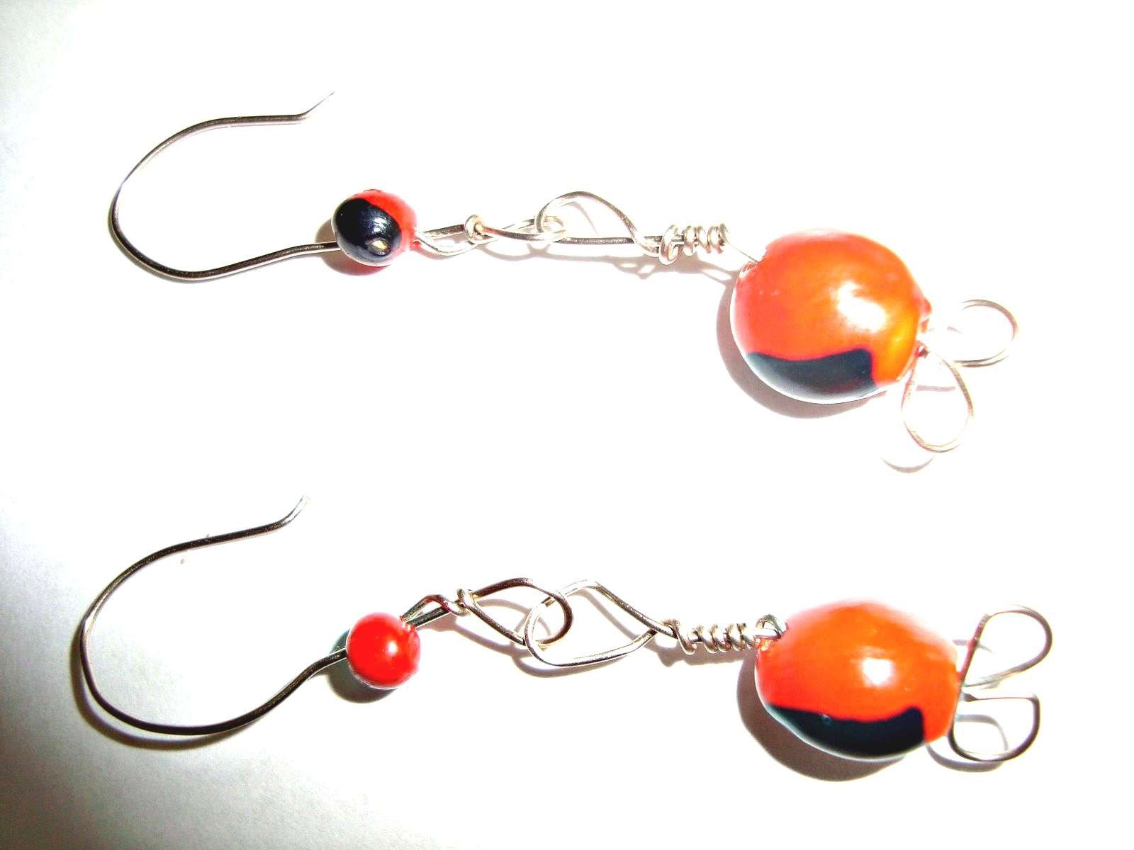 Peruvian Earrings Huayruro and Alpaca Wire Red and Black Good Luck - Avoid Evil Eye