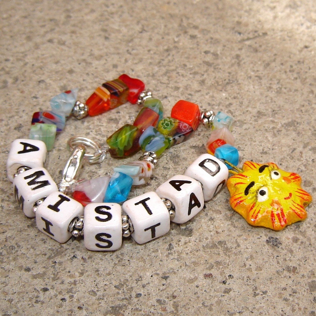 lettered beads. ceramic letter beads for