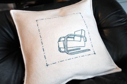 A chair stitched on a pillow for your...chair.