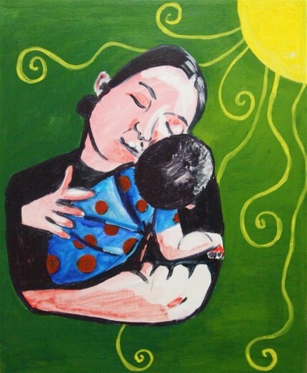 Baby and Mom painting 16x20