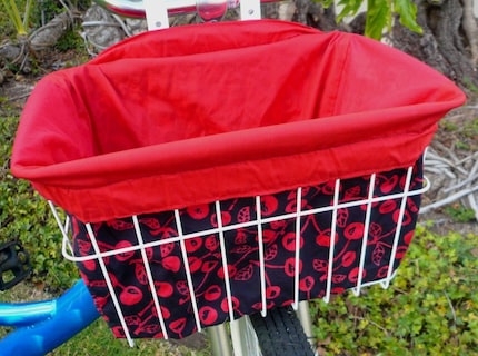 Cherries Galore Bike Basket Liner / Sewing Machine / Mixer Cover