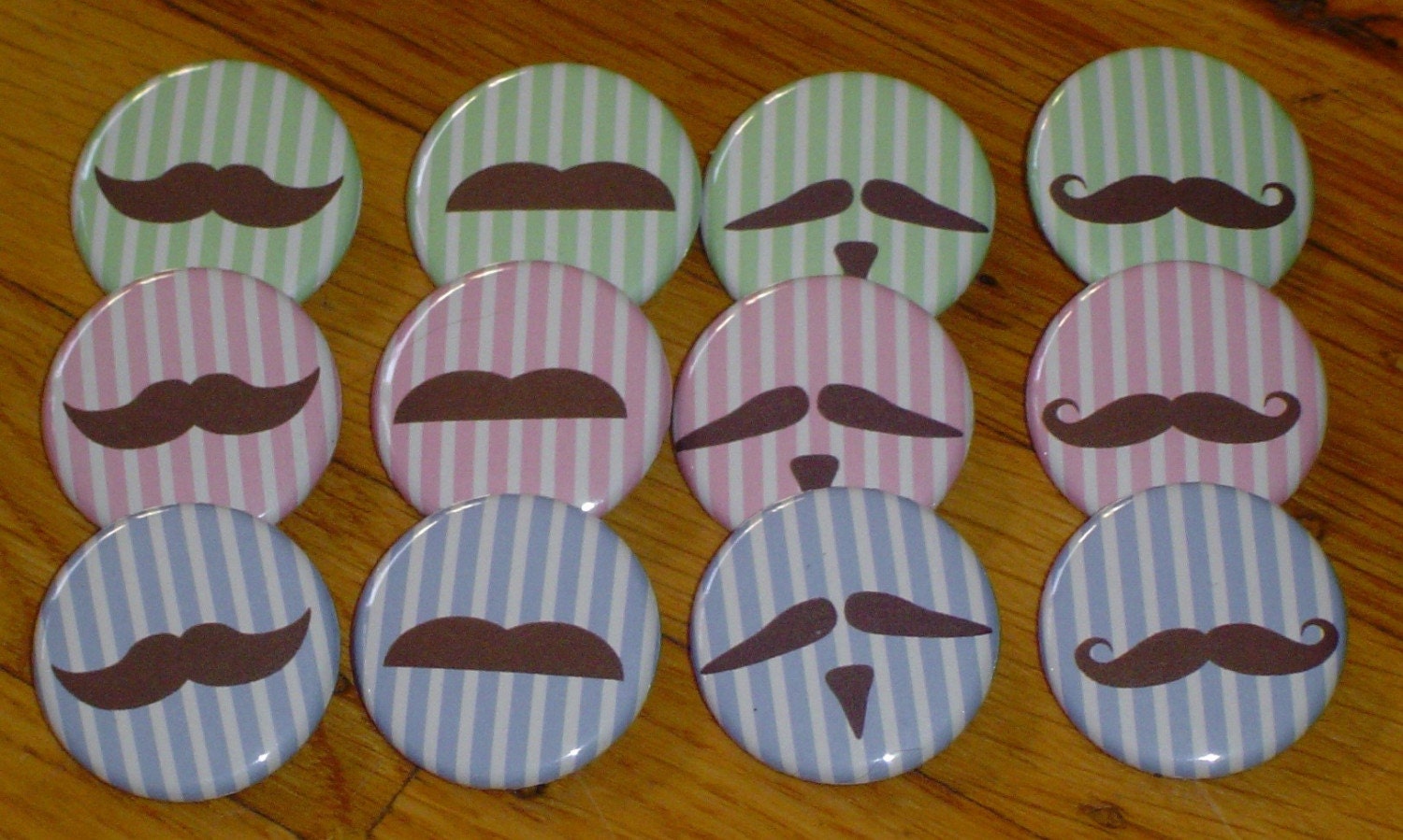 Moustaches on stripes (Set of 4)
