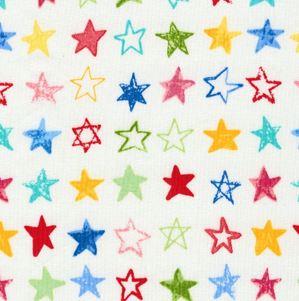 Candypop Crayola Stars on White - Japanese Fabric Fat Quarter