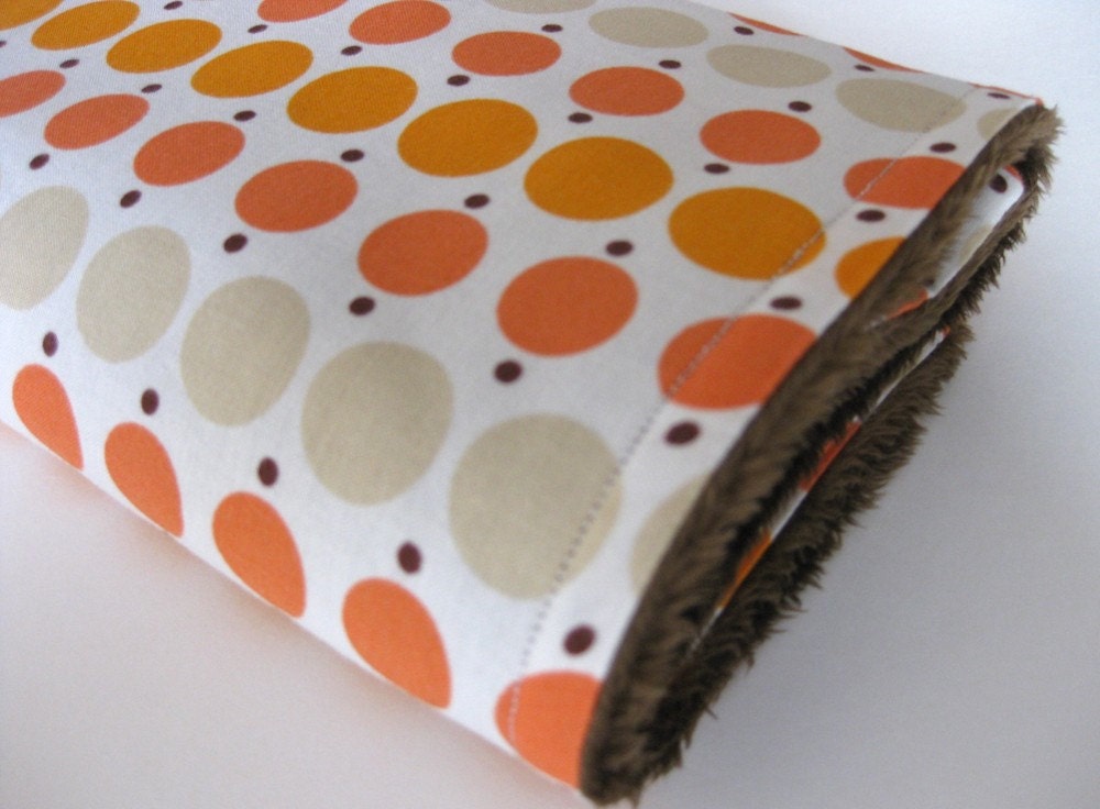 Minky Security Blanket / Tangerine Dots