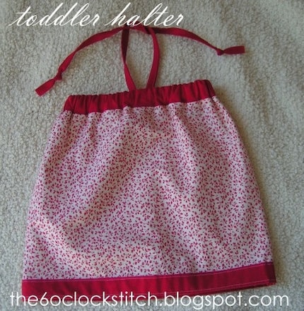 Red and Cream Toddler Halter Top
