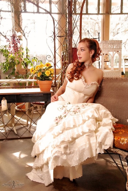 Etsy Onekindcouture Victorian Corset and Petticoat Alternative Wedding 