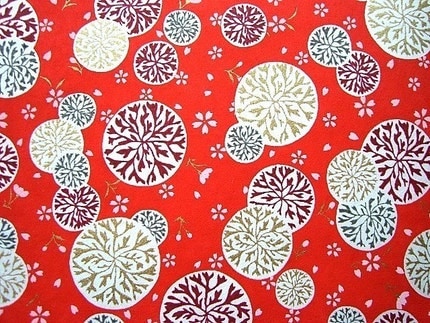 Beautiful Japanese Chiyogami Paper - Flowers - Cherry Blossoms Half Sheet (P3)