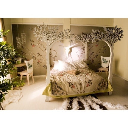 Under the apple tree canopy bed - Modern romantic Scandinavian design Sleep Therapy woodland fairy tale