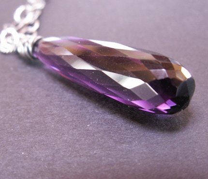 handcrafted jewelry necklace amethyst sterling silver purple oxidized