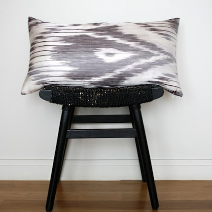 IKAT Silk and Linen Cushion Cover 63 x 34 cm
