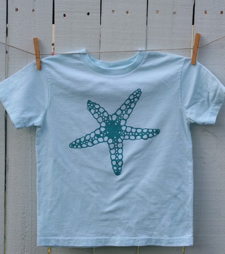 Turquoise Starfish T-shirt Size 7