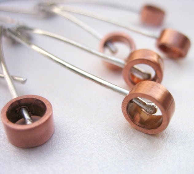 Recycled copper earrings