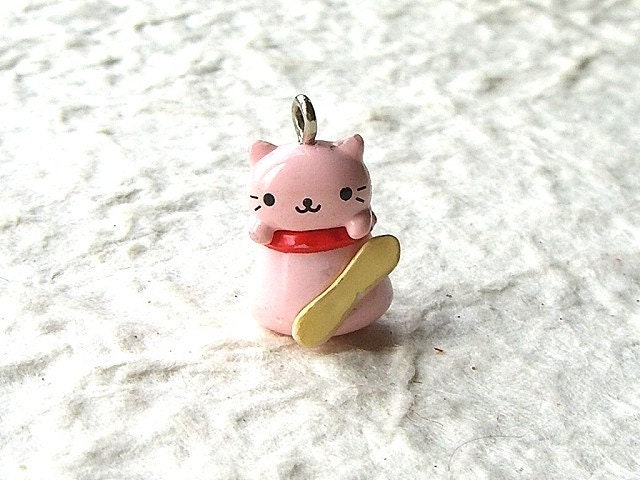 Cute Japanese Nyan Nyan Nyanko Charm - Cat Character - Nyanko Strawberry Ice Cream in Cup