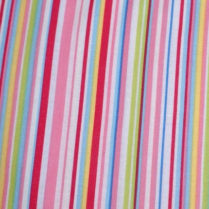 JANE ST Pink Pastel Stripe Fabric 1 yd