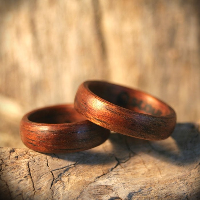 Hawaiian Koa Wood Ring Set ( 2 )