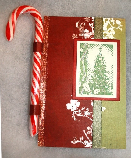 CHRISTMAS in  JULY Red and Green Candy Cane Christmas Card