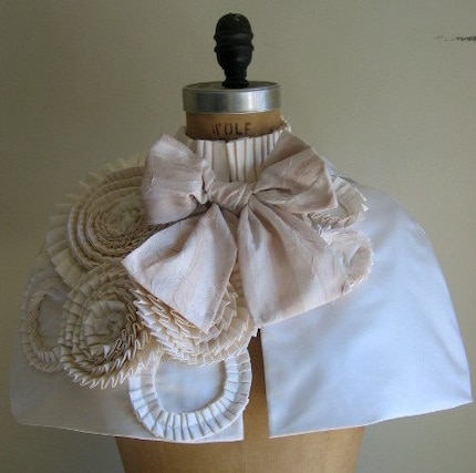 ANGELA BRIDAL CAPELET. CUSTOM. SPECIAL ORDER ONLY. (this capelet ready to ship within 2-3 weeks).