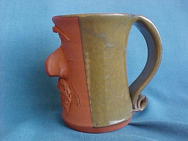 Vintage Pottery Face Mug 70s Fun