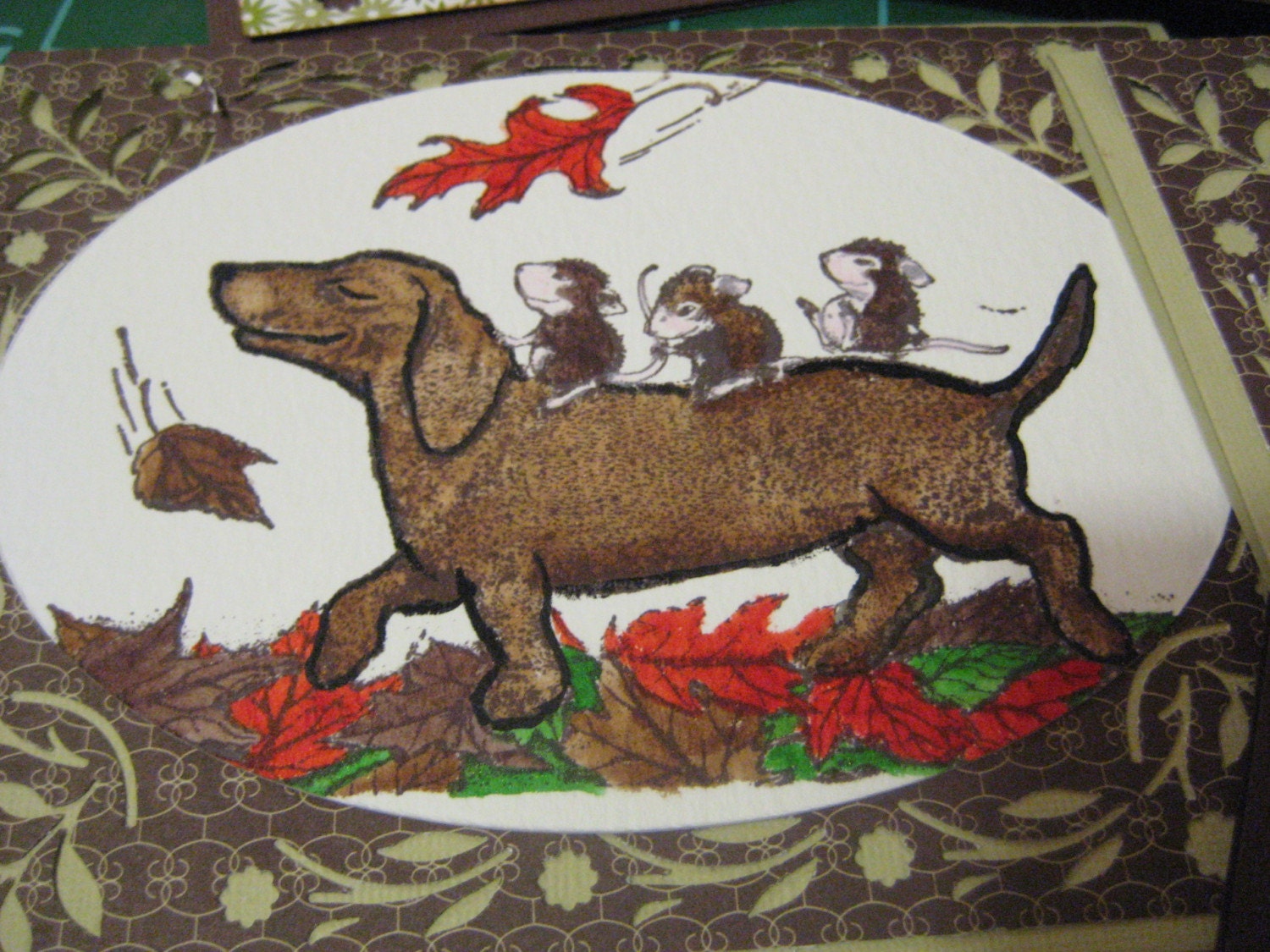 Dachshund in the Leaves Cards Set of 5