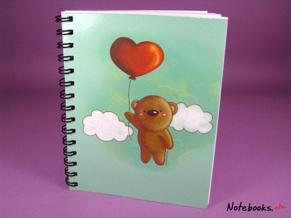 Floating Bear - Small 4 x 5 Blank Notebook
