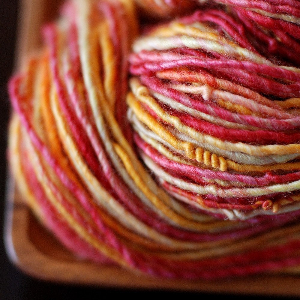 Autumnal - 88 yards BFL handspun yarn
