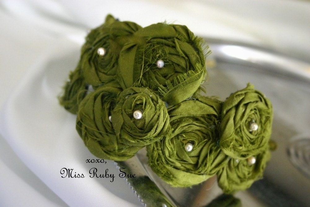 LOLA- hairpiece in beautiful olive- perfect for fall and autum hair art